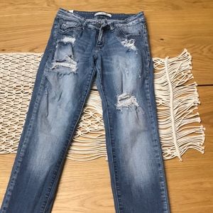 Buckle Skinny Jeans